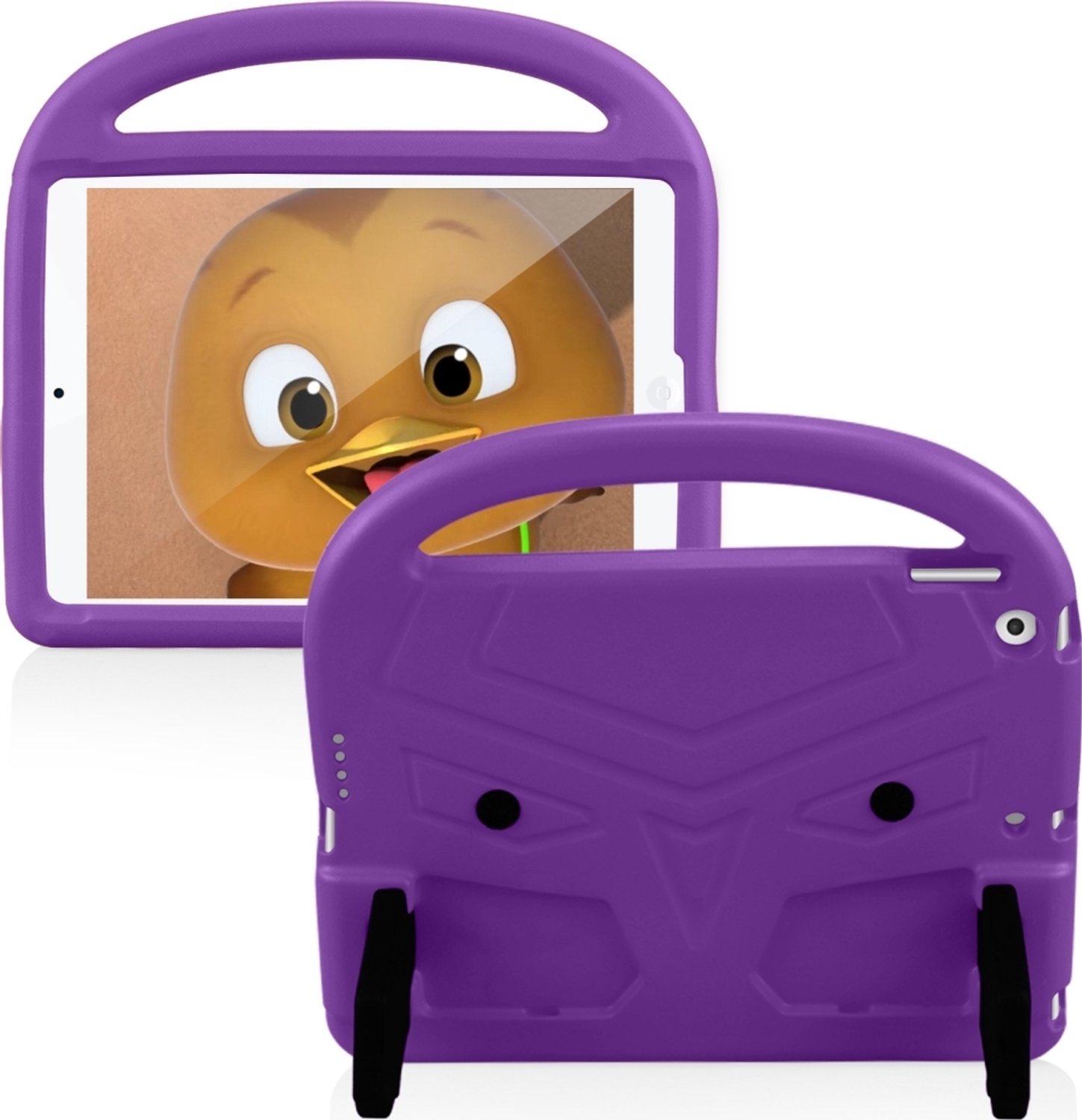 Mobigear Buddy Tablethoes geschikt voor Apple iPad 9 (2021) Kinder Tablethoes met Handvat - Paars
