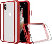 Apple iPhone XS Hoesje - Rhinoshield - MOD NX Serie - Hard Kunststof Backcover - Transparant / Rood - Hoesje Geschikt Voor Apple iPhone XS