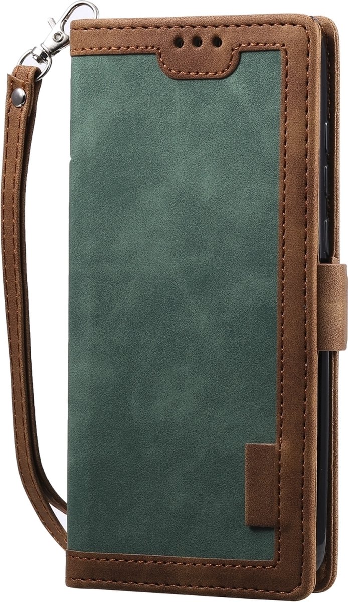Mobigear Telefoonhoesje geschikt voor Xiaomi Redmi Note 8 Pro Hoesje | Mobigear Two Tone Bookcase Portemonnee | Pasjeshouder voor 3 Pasjes | Telefoonhoesje voor Pinpas / OV Kaart / Rijbewijs - Groen