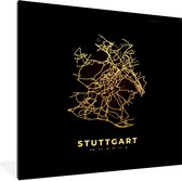 Fotolijst incl. Poster - Kaart - Stuttgart - Plattegrond - Gold - Stadskaart - 40x40 cm - Posterlijst
