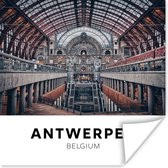 Poster Antwerpen - België - Station - 75x75 cm