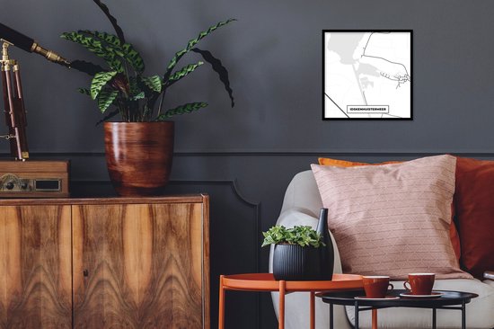 Cadre photo avec affiche - Carte - Idskenhuistermeer - Plan d'étage - Plan de la ville - Frise - 40x40 cm - Cadre pour affiche