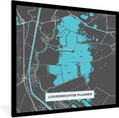 Fotolijst incl. Poster - Stadskaart - Water - Loosdrechtse Plassen - Plattegrond - Nederland - Kaart - 40x40 cm - Posterlijst