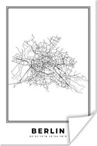 Affiche Allemagne – Berlin – Plan de Ville – Carte – Zwart Wit – Carte - 40x60 cm