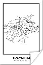 Affiche Allemagne – Bochum – City Map – Map – Zwart Wit – Carte - 120x180 cm XXL