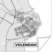 Poster Carte - Volendam - Carte - Plan de la ville - 30x30 cm