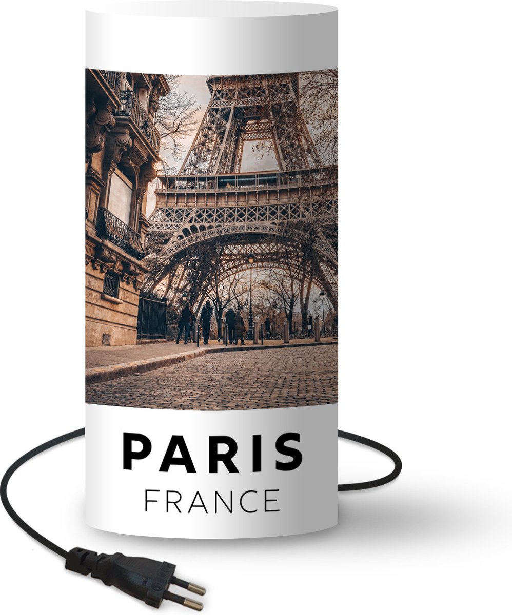 Lamp - Nachtlampje - Tafellamp slaapkamer - Frankrijk - Parijs - Eiffeltoren - 33 cm hoog - Ø15.9 cm - Inclusief LED lamp