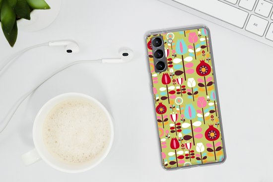 Coque Samsung Galaxy S21 - Motifs - Fleurs - Couleurs - Coque de téléphone en Siliconen -