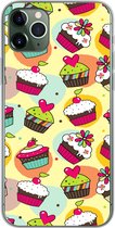 Geschikt voor iPhone 11 Pro Max hoesje - Meisjes - Cupcake - Patronen - Girl - Kids - Kinderen - Kindje - Siliconen Telefoonhoesje