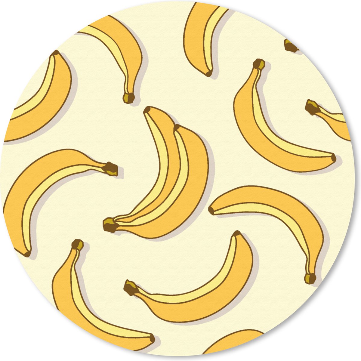 Muismat rond 50x50 cm - Mousepad Fruit - Design - Banaan - Ronde muismatten