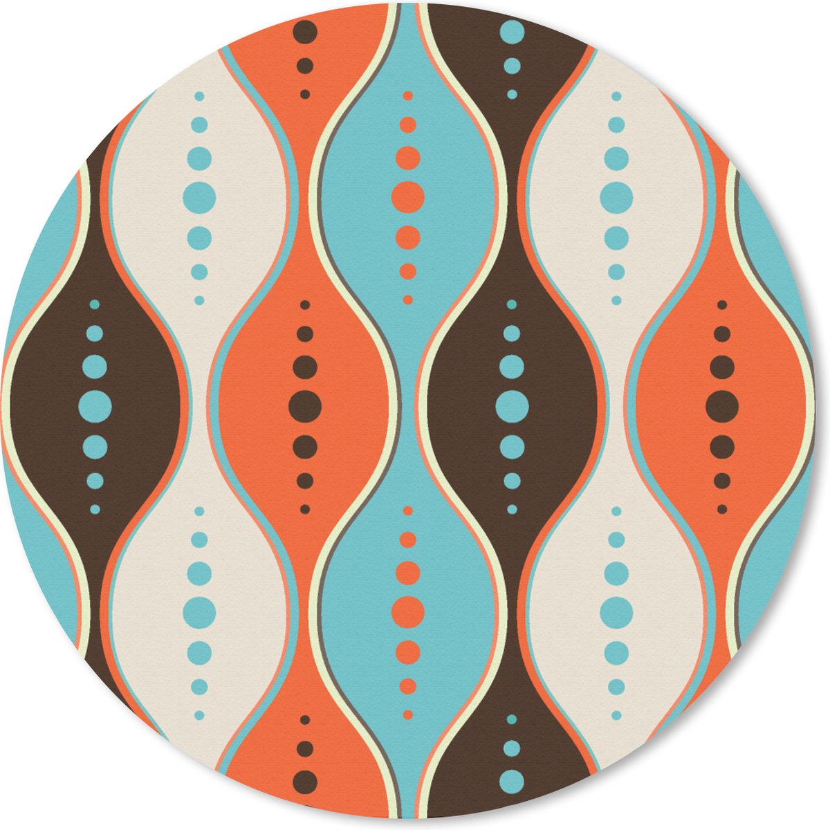 Muismat rond 30x30 cm - Mousepad Retro - Cirkel - Design - Ronde muismatten