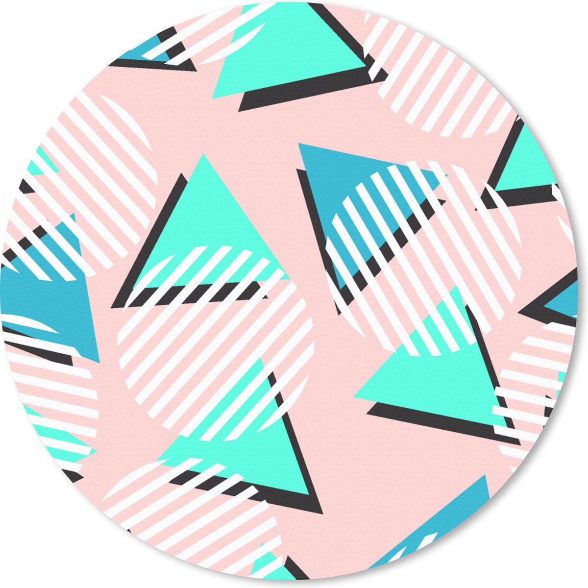 Muismat rond 30x30 cm - Mousepad Design - Jaren 80 - Abstract - Pastel - Ronde muismatten