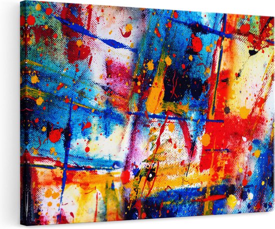 Artaza Peinture sur Toile Art Abstrait - Acryl Coloré Fait Main - 120x80 - Groot - Photo sur Toile - Impression sur Toile