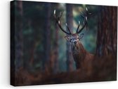 Artaza Peinture sur toile Cerf dans la forêt de Dicthbij - 60x40 - Photo sur toile - Impression sur toile