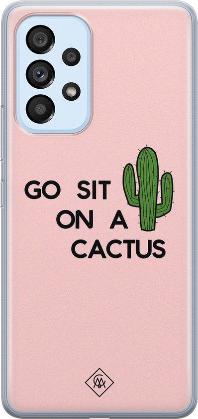 Casimoda® hoesje - Geschikt voor Samsung A33 - Go Sit On A Cactus - Backcover - Siliconen/TPU - Roze