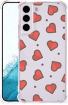 Hippe Hoesje Geschikt voor Samsung Galaxy S22 Smartphone hoesje met doorzichtige rand Hearts