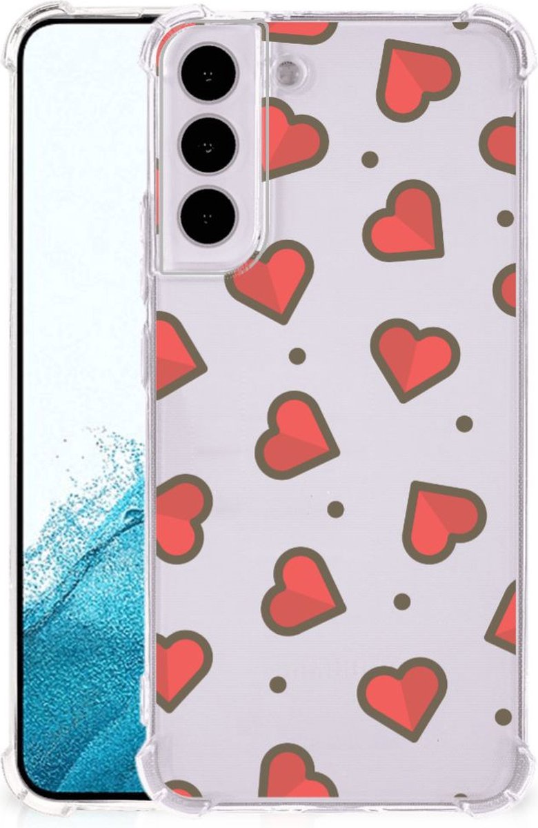 Samsung Galaxy S22 Doorzichtige Silicone Hoesje Hearts