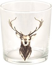 Clayre & Eef Waterglas 250 ml Bruin Glas Rendier Drinkbeker