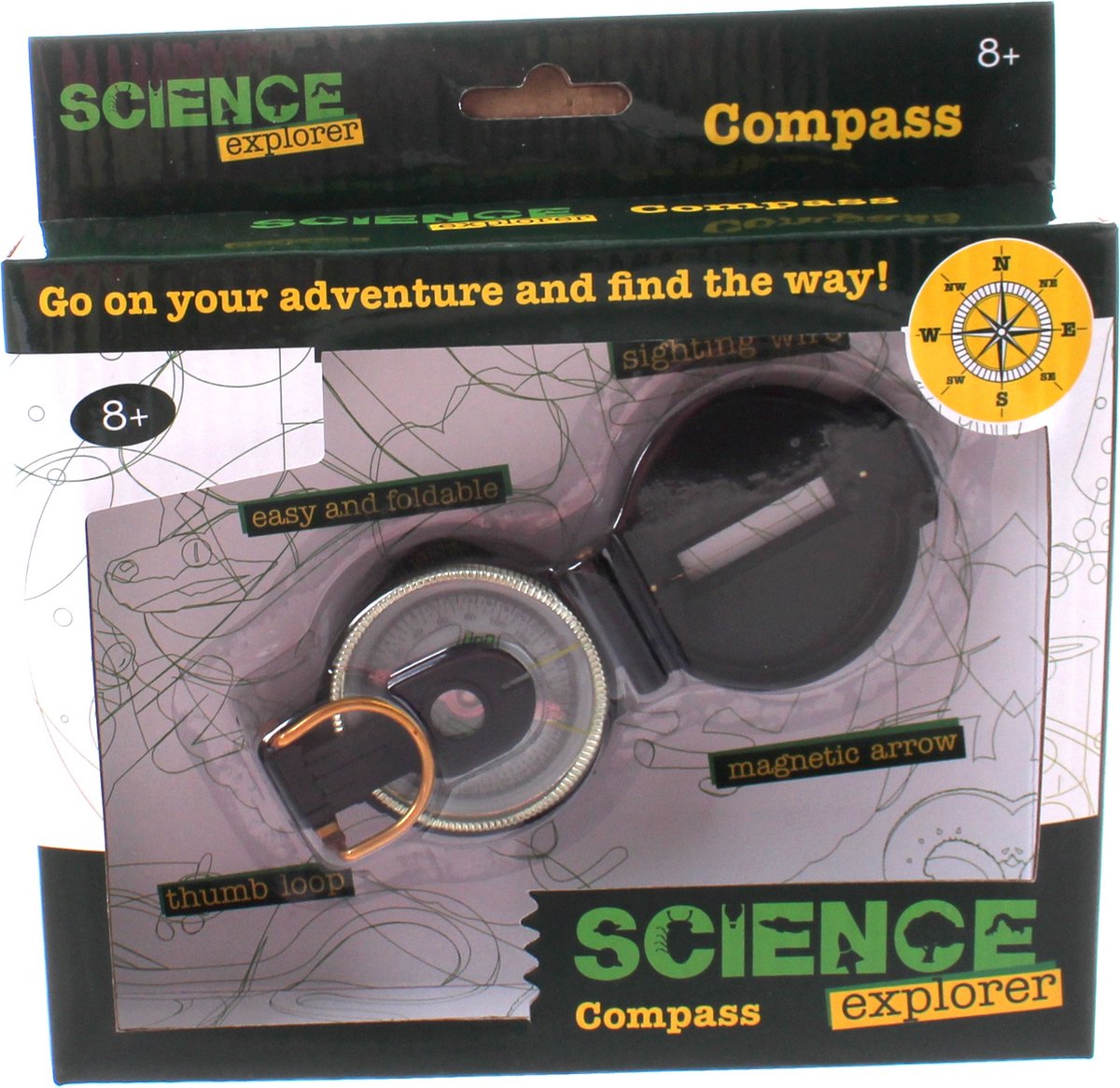 Johntoy Science Explorer Kompas Zwart 5 Cm