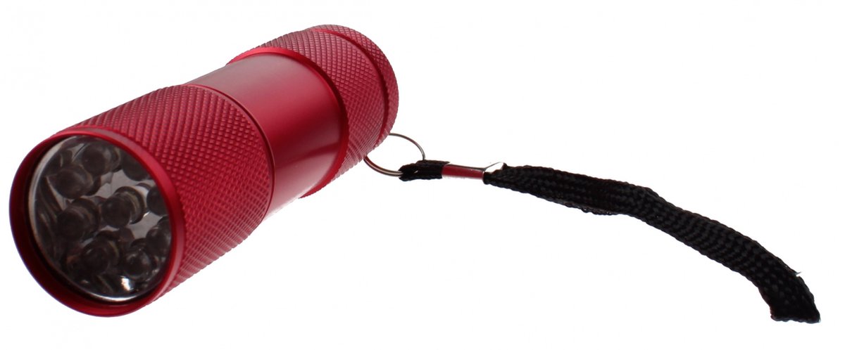 Johntoy Zaklamp Led Batterij 9 X 2,5 Cm Rood