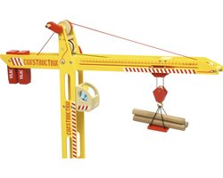 VILAC grote speelgoed hijskraan van hout inclusief accessoires - 80cm H.