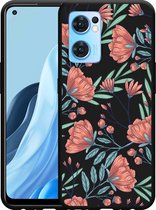 Oppo Find X5 Lite Hoesje Zwart Poppy Roses - Designed by Cazy