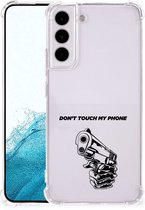 Telefoonhoesje Geschikt voor Samsung Galaxy S22 Plus Leuk TPU Backcase met transparante rand Gun Don't Touch My Phone