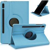 Hoesje Geschikt Voor Samsung Galaxy Tab S8 hoes Draaibare Book Case Cover Licht Blauw - Hoesje Geschikt Voor Samsung Galaxy Tab S8 hoesje 2022 - Tab S7 hoes 11 inch Tablet Hoes