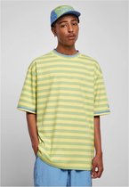 Starter Heren Tshirt -L- Fresh Stripes Groen/Geel