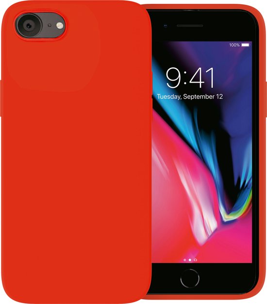 Ceezs telefoonhoesje geschikt voor Apple iPhone SE 2022 / 2020 / iPhone 7/8 hoesje - silicone backcover - optimale bescherming - Rood