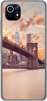 Geschikt voor Xiaomi Mi 11 hoesje - Brooklyn Brug en de skyline van New York tijdens zonsondergang - Siliconen Telefoonhoesje