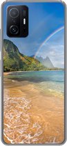 Geschikt voor Xiaomi 11T Pro hoesje - Een mooie regenboog bij Tunnels Beach op Hawaii - Siliconen Telefoonhoesje