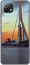 Geschikt voor Xiaomi Mi 11 Lite hoesje - Rotterdam - Erasmus - Zonsondergang - Siliconen Telefoonhoesje