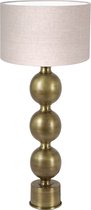 Light & Living Jadey tafellamp - 81 cm hoog - E27 - goud - Ø40 cm - met beige kap