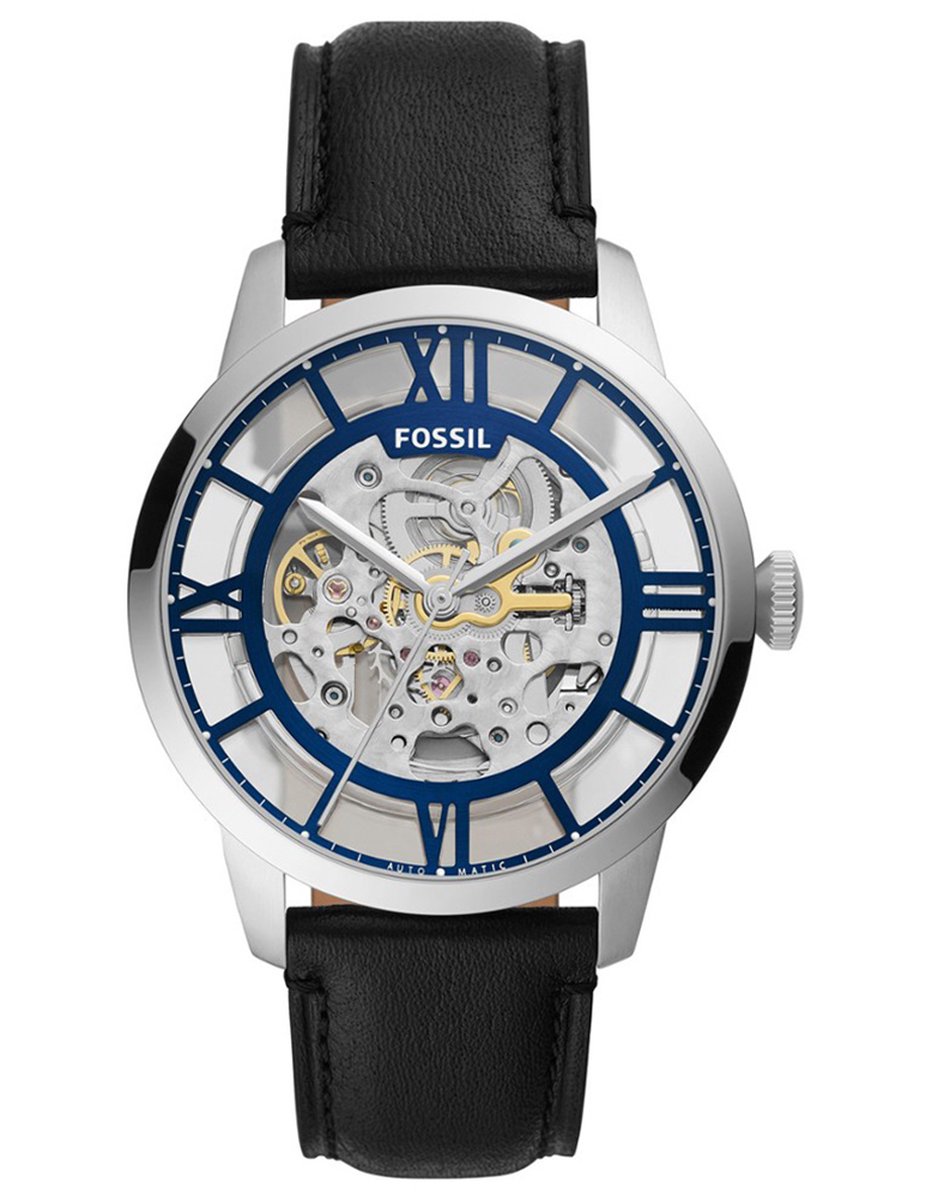Fossil Townsman ME3200 Horloge - Leer - Zwart - Ø 44 mm