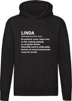 Linda sweater |  jarig | Verjaardagkado  | verjaardag kado | Cadeau | Unisex | Trui | Hoodie | Capuchon | Zwart