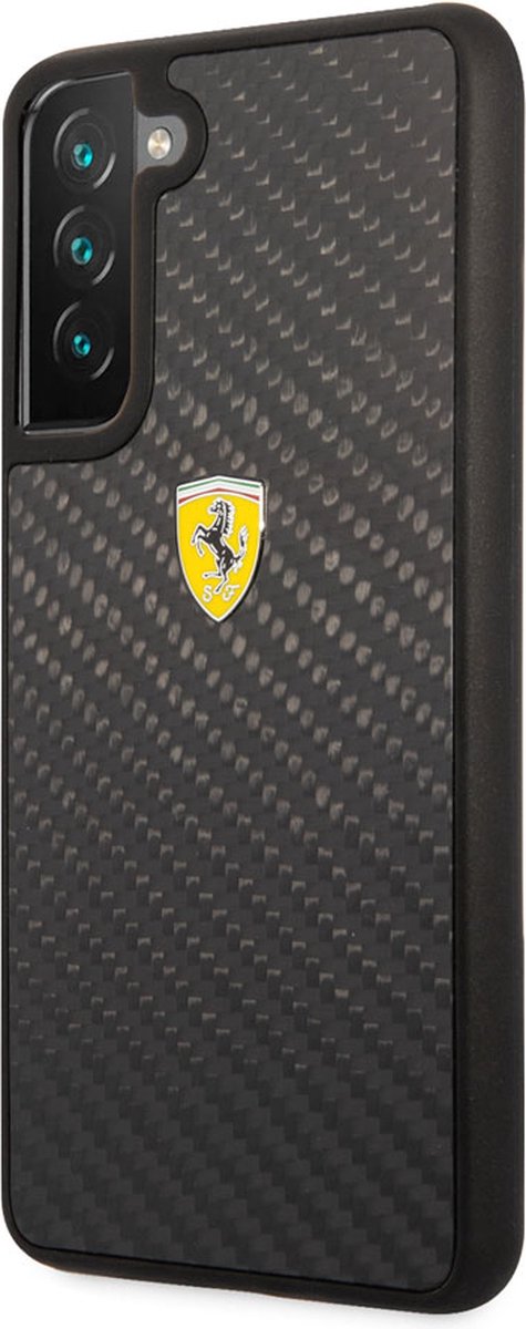 Samsung Galaxy S21 FE Backcase hoesje - Ferrari - Effen Zwart - Carbon van Ferrari — afbeelding 4