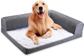Manzibo Fluffy Hondenbed  - Pluche Hondemand - Zachte Dierenmand - Maat M - Anti-slip - Grijs