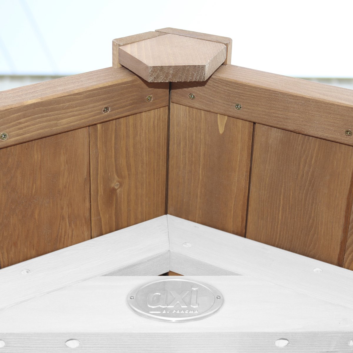 AXI Beach Tower Speeltoestel in Bruin/Wit - Speeltoren met Dubbele Schommel, Witte Glijbaan en Zandbak - FSC hout - Speelhuis op palen voor de tuin — afbeelding 10