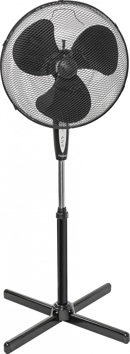 Bestron Statiefventilator met 3 snelheidsstanden, Ventilator met afstandsbediening, 75° graden draaifunctie & in hoogte verstelbare telescoopstang tot 122cm, Ø 45cm, 45Watt, ASV45ZR, kleur: zwart op Prijzenvolger.com