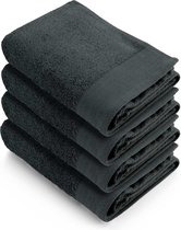 Walra handdoeken 60x110 Soft Cotton - 4-delig - Badhanddoeken 550 g/m² - 100% Katoen - Handdoekenset Antraciet