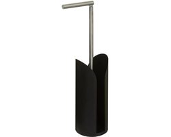 TOILETROLHOUDER VRIJSTAAND MET RESERVEROLHOUDER ZWART
