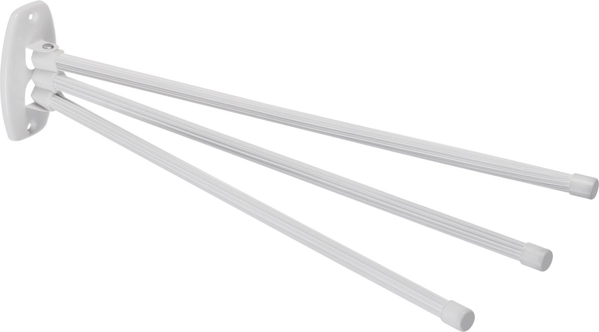 ABJ Handdoekhouder Handdoekrek met beweegbare Armen 45cm incl. montageset 3-armig Wit