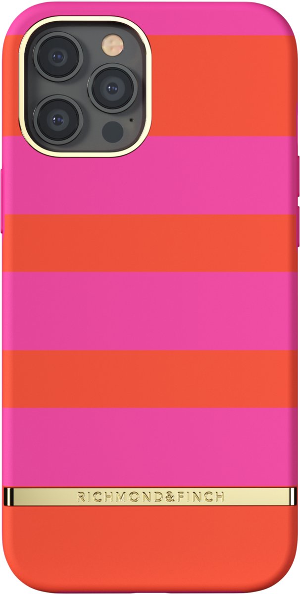 Richmond & Finch Magenta Stripe strepen hoesje voor iPhone 12 Pro Max - roze
