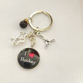 GoedeDoelen.Shop | Sleutelhanger I Love Hockey | Hockey Tashanger | I Love Hockey | Hockey Sleutelring | Sporttashanger