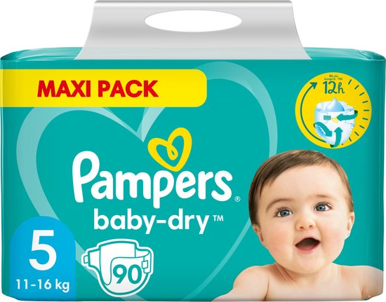 Pampers - Bébé Dry - Taille 5 - Maxi Pack - 90 couches | bol