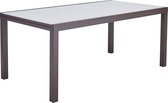 NATERIAL - table de jardin extensible LYRA - table extensible pour 8 à 10 personnes - 180/260x100cm - table à manger - aluminium - avec plateau en verre - moka