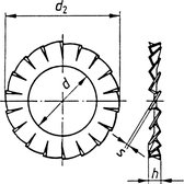 TOOLCRAFT A5,1 D6798 194755 Lamellenschijven Binnendiameter: 5.3 mm M5 DIN 6798 Verenstaal 100 stuk(s)