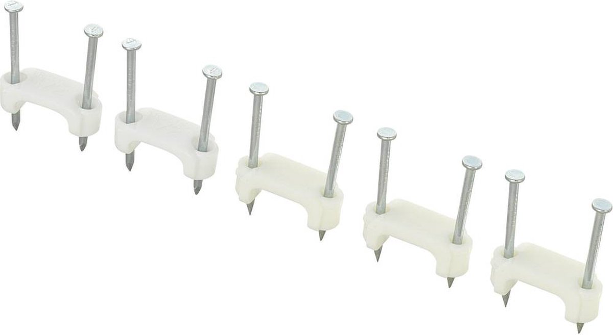 TRU COMPONENTS TC-DNF13203 Spijkerclip 1593093 Bundel-Ø (bereik) 12.50 mm (max) Tweegats Wit 100 stuk(s)