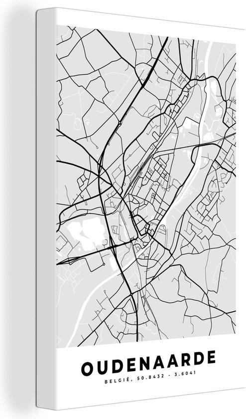 Wanddecoratie met plattegrond van Oudenaarde, België.